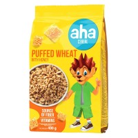 AHA cereal puffed wheat with honey 400g