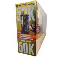 PYNE POD vapes mango edition: mango passion fruit x 2, mango strawberry peach 50k puffs