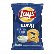 LAYS crisps wavy sour cream and herbs 130g